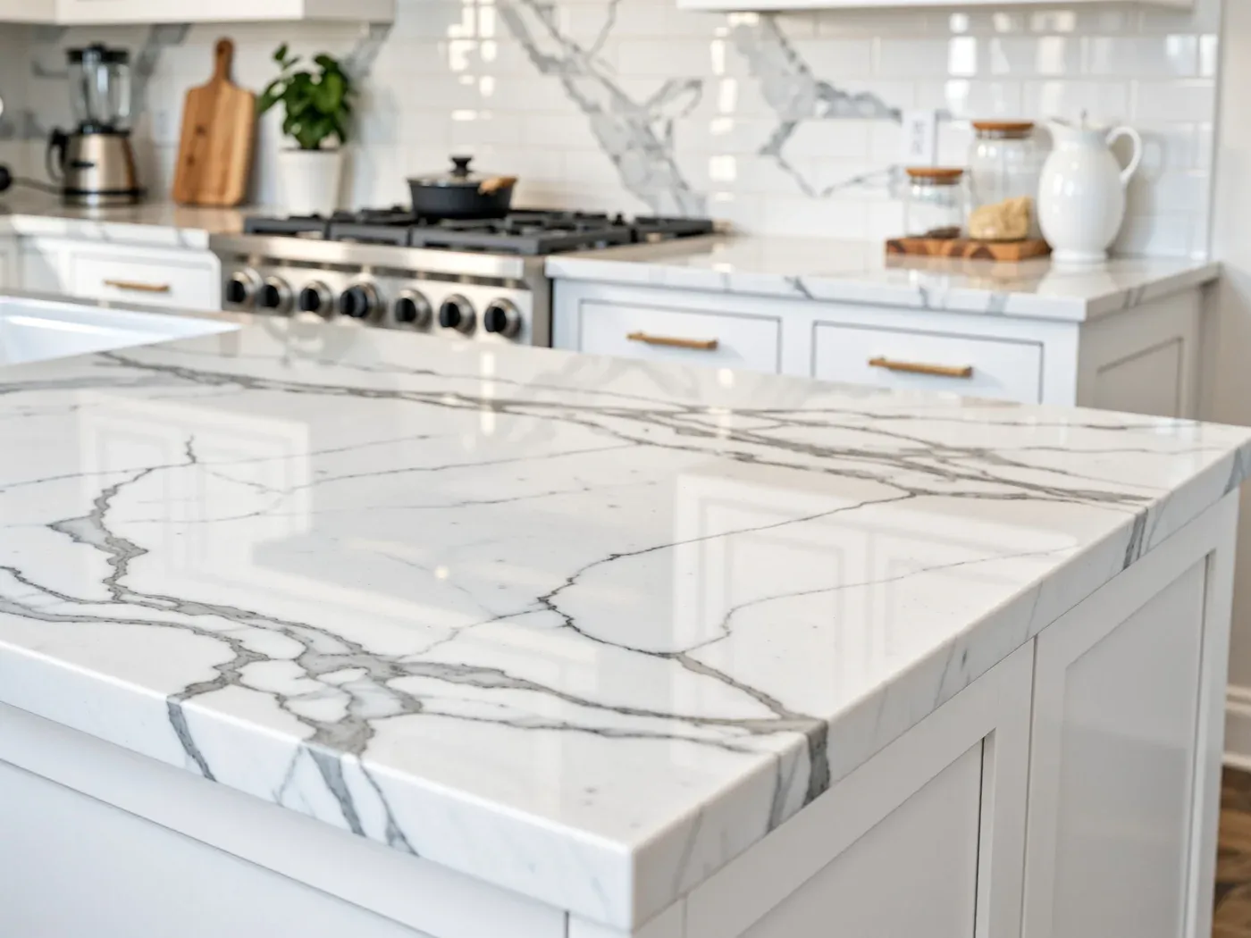 Marble countertop slab — Washington DC kitchen